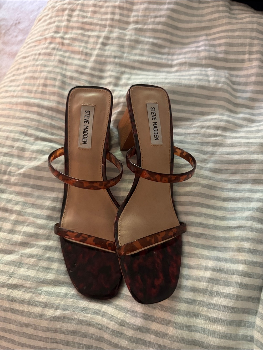 Steve Madden Tortoiseshell Strappy Block Heel Sandals